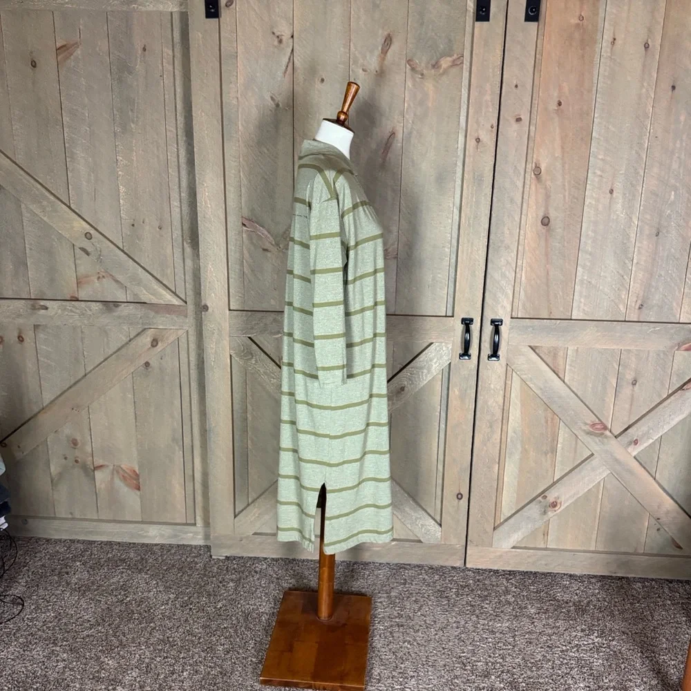 Free People / FP Beach Like a Bird green stripe midi dress Size Small - Picture 8 of 12